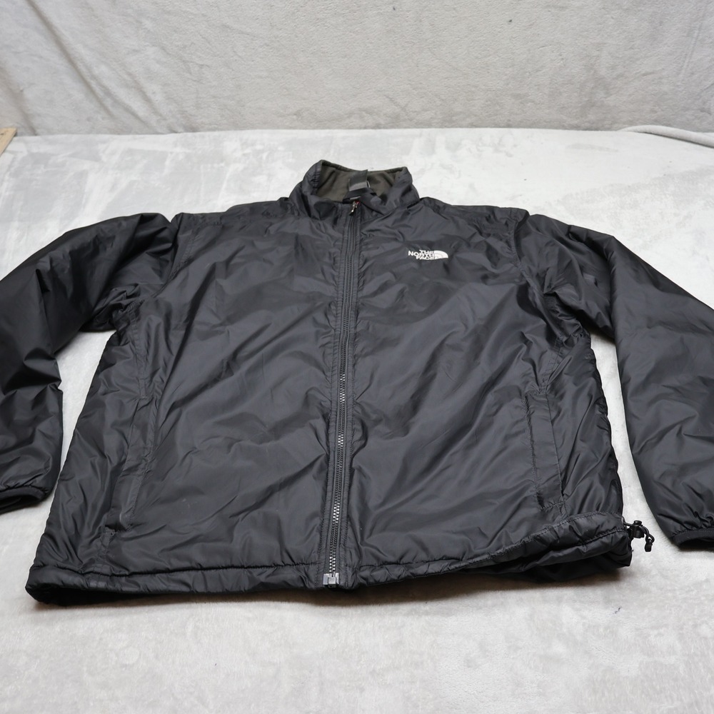 North Face Jacket Men Large Black Full Zip Quilt Lined Outerwear Performance